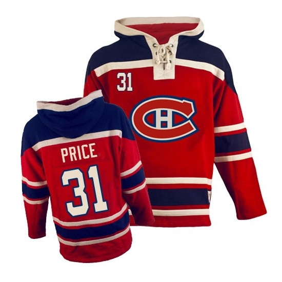 Carey Price Montreal Canadiens Old Time Hockey Premier Sawyer Hooded Sweatshirt Jersey - Red