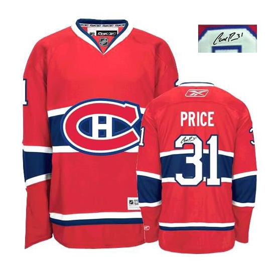 Carey Price Montreal Canadiens Authentic Home Autographed Reebok Jersey - Red