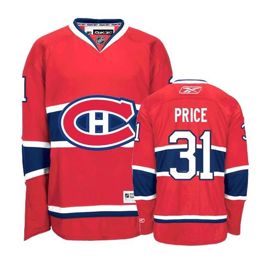Carey Price Montreal Canadiens Youth Authentic Home Reebok Jersey - Red