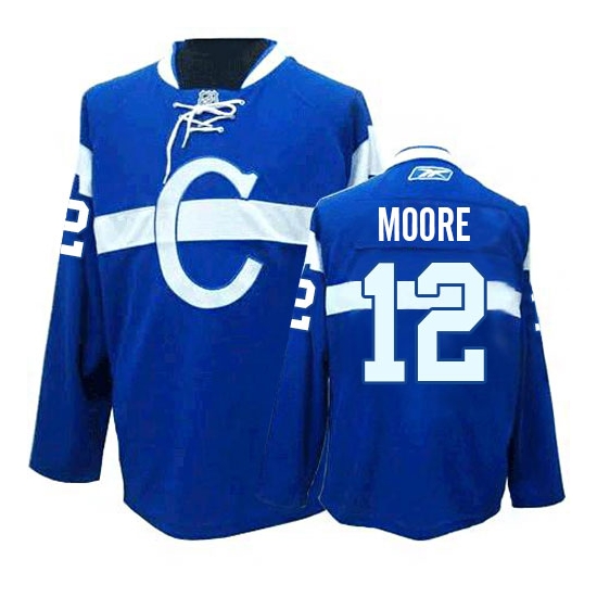 Dickie Moore Montreal Canadiens Authentic Third Reebok Jersey - Blue