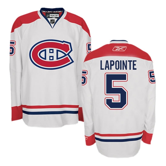 Guy Lapointe Montreal Canadiens Authentic Away Reebok Jersey - White