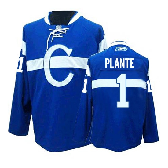 Jacques Plante Montreal Canadiens Authentic Third Reebok Jersey - Blue