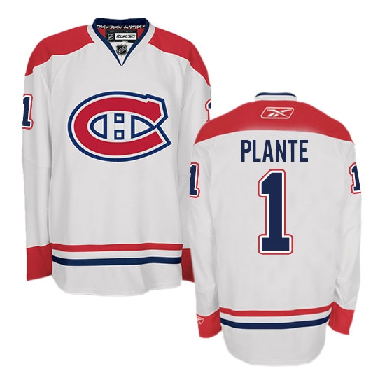 Jacques Plante Montreal Canadiens Authentic Away Reebok Jersey - White