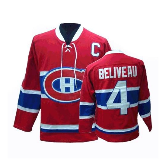Jean Beliveau Montreal Canadiens Authentic Throwback CCM Jersey - Red