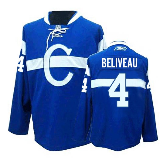 Jean Beliveau Montreal Canadiens Premier Third Reebok Jersey - Blue