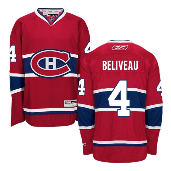 Jean Beliveau Montreal Canadiens Premier Home Reebok Jersey - Red