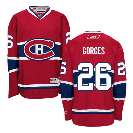 Josh Gorges Montreal Canadiens Premier Home Reebok Jersey - Red