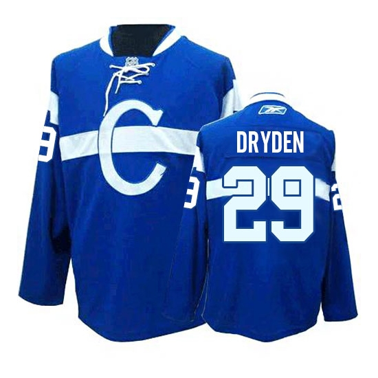 Ken Dryden Montreal Canadiens Authentic Third Reebok Jersey - Blue
