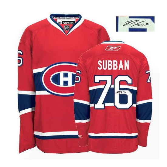 P.K Subban Montreal Canadiens Authentic Home Autographed Reebok Jersey - Red