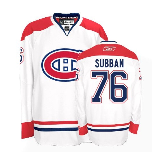 P.K Subban Montreal Canadiens Authentic Away Reebok Jersey - White