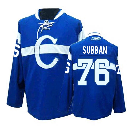 P.K Subban Montreal Canadiens Youth Authentic Third Reebok Jersey - Blue