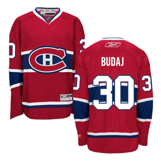 Peter Budaj Montreal Canadiens Premier Home Reebok Jersey - Red