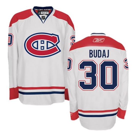 Peter Budaj Montreal Canadiens Authentic Away Reebok Jersey - White