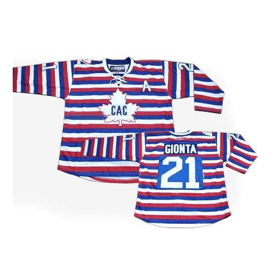 Brian Gionta Montreal Canadiens Stripe Premier CAC Reebok Jersey -