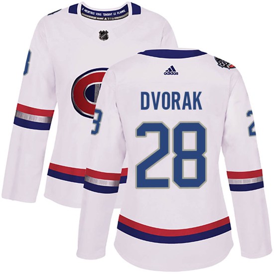 Christian Dvorak Montreal Canadiens Women's Authentic 2017 100 Classic Adidas Jersey - White