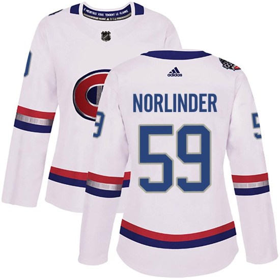 Mattias Norlinder Montreal Canadiens Women's Authentic 2017 100 Classic Adidas Jersey - White