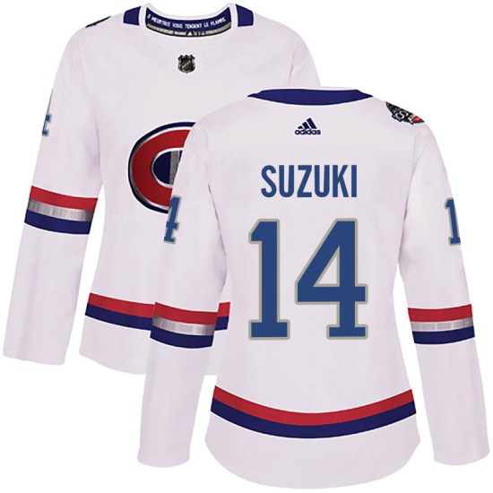Nick Suzuki Montreal Canadiens Women's Authentic 2017 100 Classic Adidas Jersey - White