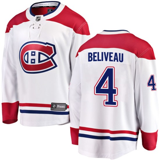 Jean Beliveau Montreal Canadiens Breakaway Away Fanatics Branded Jersey - White