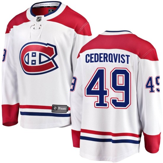 Filip Cederqvist Montreal Canadiens Breakaway Away Fanatics Branded Jersey - White