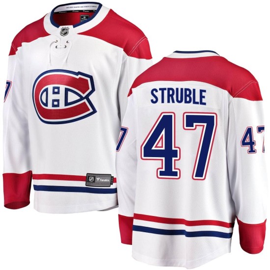 Jayden Struble Montreal Canadiens Breakaway Away Fanatics Branded Jersey - White