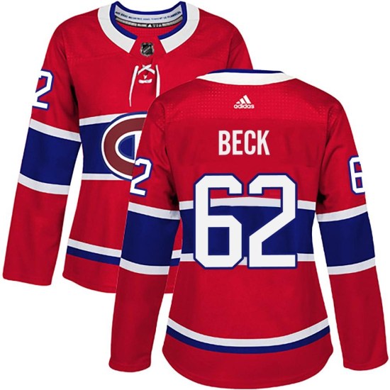 Owen Beck Montreal Canadiens Women's Authentic Home Adidas Jersey - Red
