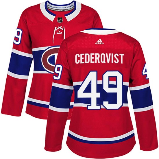Filip Cederqvist Montreal Canadiens Women's Authentic Home Adidas Jersey - Red