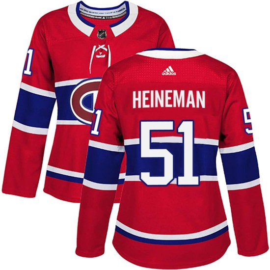 Emil Heineman Montreal Canadiens Women's Authentic Home Adidas Jersey - Red