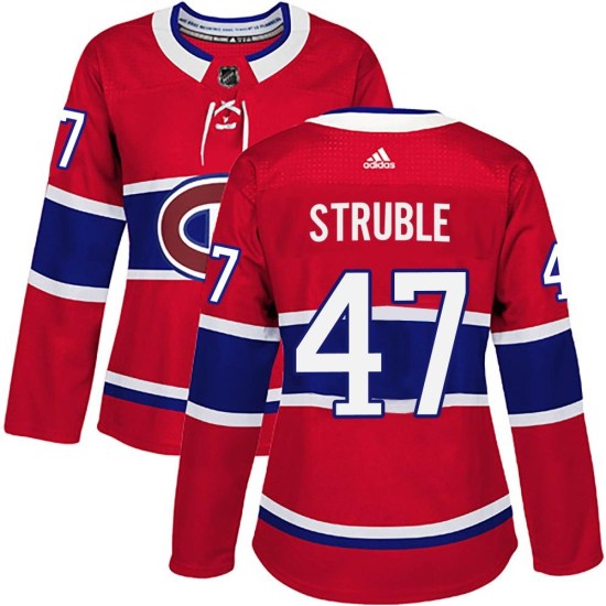 Jayden Struble Montreal Canadiens Women's Authentic Home Adidas Jersey - Red