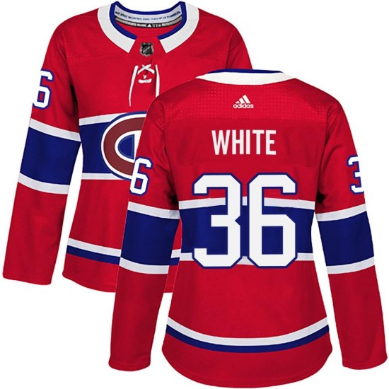 Colin White Montreal Canadiens Women's Authentic Red Home Adidas Jersey - White