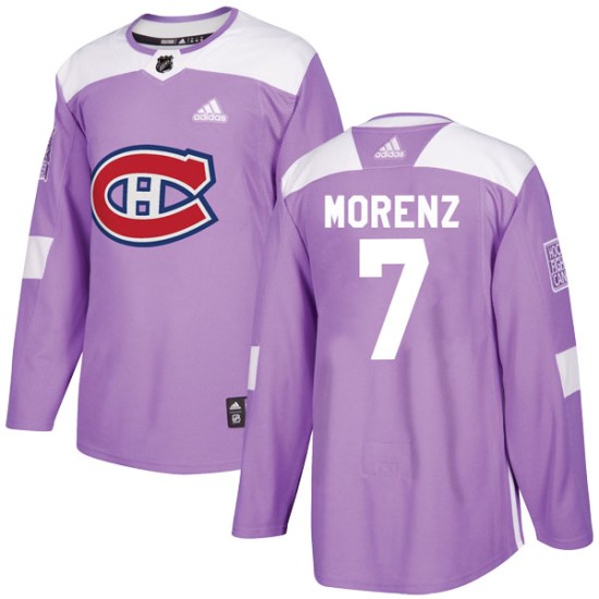 Howie Morenz Montreal Canadiens Youth Authentic Fights Cancer Practice Adidas Jersey - Purple
