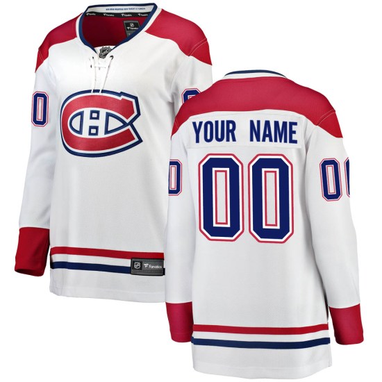 Custom Montreal Canadiens Women's Breakaway Custom Away Fanatics Branded Jersey - White