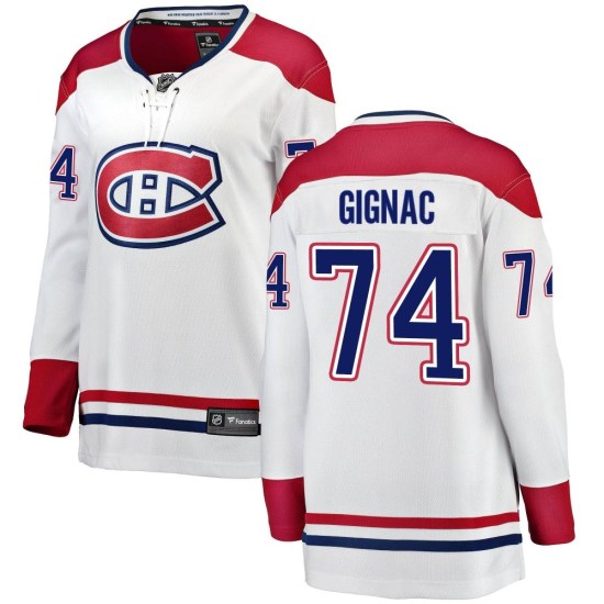 Brandon Gignac Montreal Canadiens Women's Breakaway Away Fanatics Branded Jersey - White