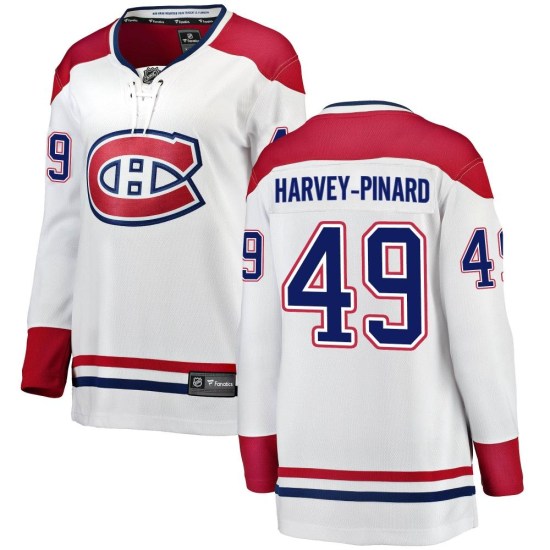 Rafael Harvey-Pinard Montreal Canadiens Women's Breakaway Away Fanatics Branded Jersey - White