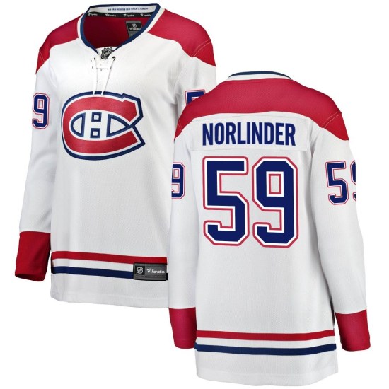 Mattias Norlinder Montreal Canadiens Women's Breakaway Away Fanatics Branded Jersey - White