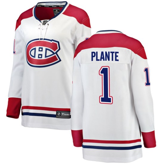 Jacques Plante Montreal Canadiens Women's Breakaway Away Fanatics Branded Jersey - White