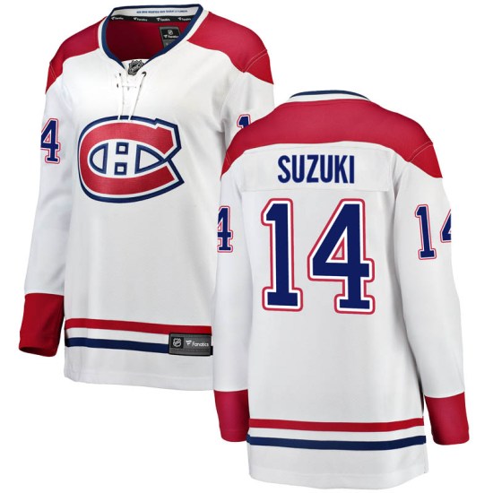 Nick Suzuki Montreal Canadiens Women's Breakaway Away Fanatics Branded Jersey - White