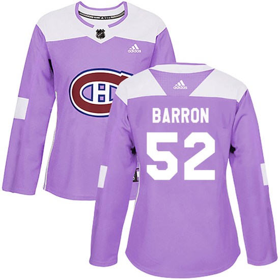 Justin Barron Montreal Canadiens Women's Authentic Fights Cancer Practice Adidas Jersey - Purple