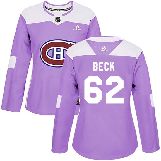 Owen Beck Montreal Canadiens Women's Authentic Fights Cancer Practice Adidas Jersey - Purple
