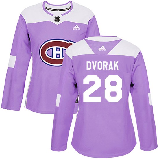 Christian Dvorak Montreal Canadiens Women's Authentic Fights Cancer Practice Adidas Jersey - Purple