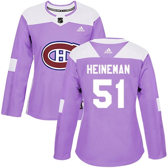 Emil Heineman Montreal Canadiens Women's Authentic Fights Cancer Practice Adidas Jersey - Purple