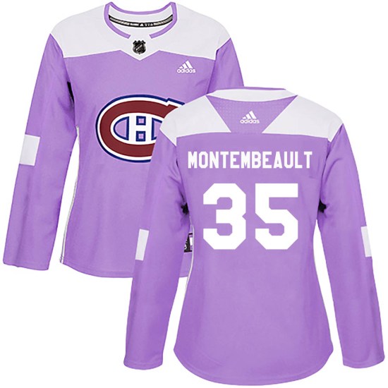 Sam Montembeault Montreal Canadiens Women's Authentic Fights Cancer Practice Adidas Jersey - Purple