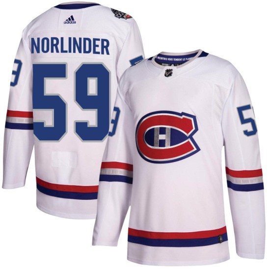 Mattias Norlinder Montreal Canadiens Authentic 2017 100 Classic Adidas Jersey - White