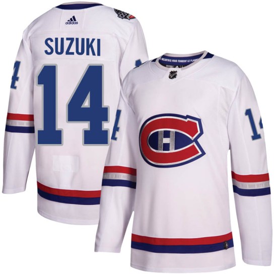 Nick Suzuki Montreal Canadiens Authentic 2017 100 Classic Adidas Jersey - White