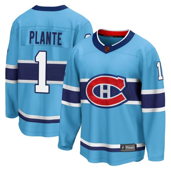 Jacques Plante Montreal Canadiens Breakaway Special Edition 2.0 Fanatics Branded Jersey - Light Blue