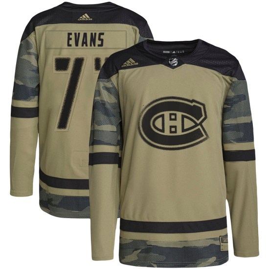 Jake Evans Montreal Canadiens Authentic Military Appreciation Practice Adidas Jersey - Camo