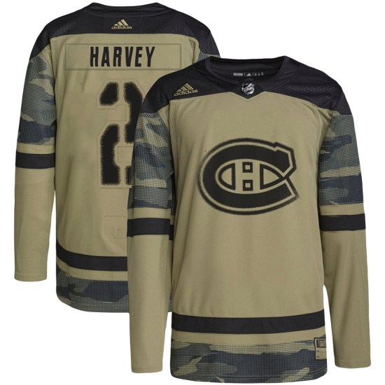 Doug Harvey Montreal Canadiens Authentic Military Appreciation Practice Adidas Jersey - Camo
