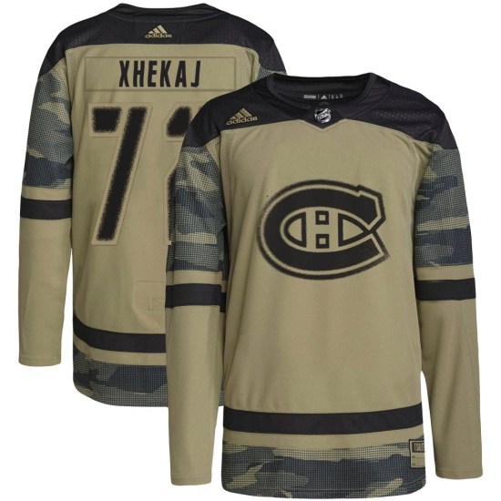 Arber Xhekaj Montreal Canadiens Authentic Military Appreciation Practice Adidas Jersey - Camo