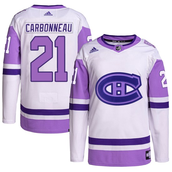 Guy Carbonneau Montreal Canadiens Youth Authentic Hockey Fights Cancer Primegreen Adidas Jersey - White/Purple