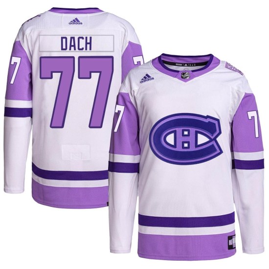 Kirby Dach Montreal Canadiens Youth Authentic Hockey Fights Cancer Primegreen Adidas Jersey - White/Purple