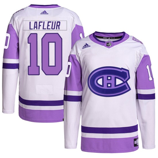 Guy Lafleur Montreal Canadiens Youth Authentic Hockey Fights Cancer Primegreen Adidas Jersey - White/Purple
